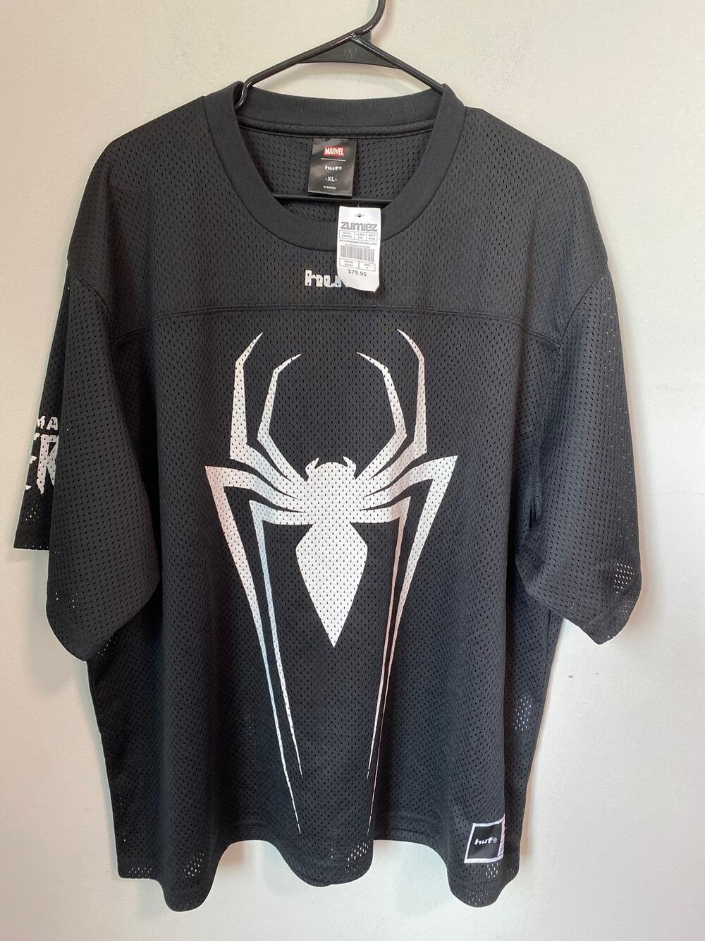 New HUF x Marvel Spider-Man Football Jersey Men’s Size XL